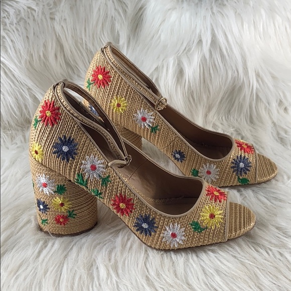 ASOS Shoes - ASOS Embroidered Floral Chunky Heels